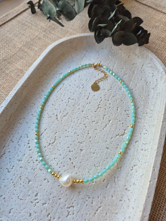 Choker azul aqua
