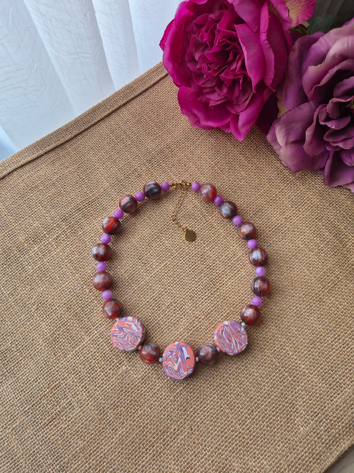 Collar marmol lila