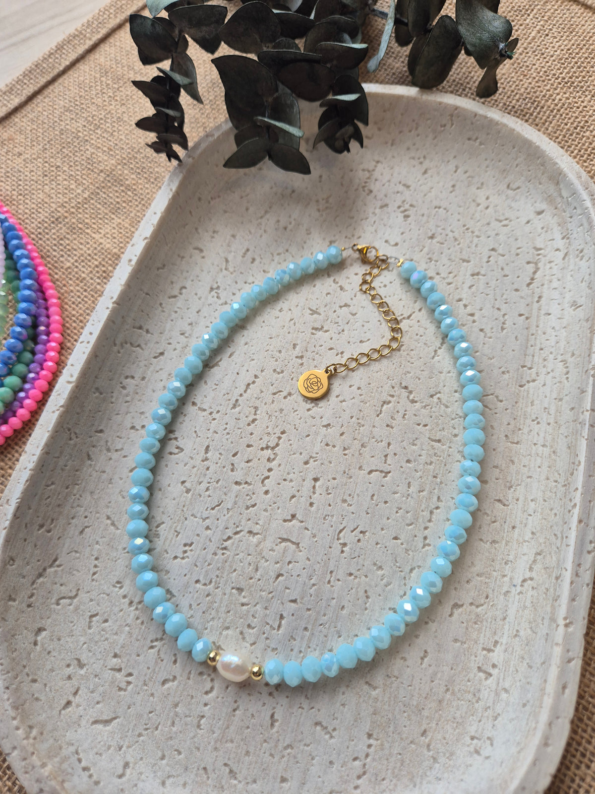 Choker cotton blue
