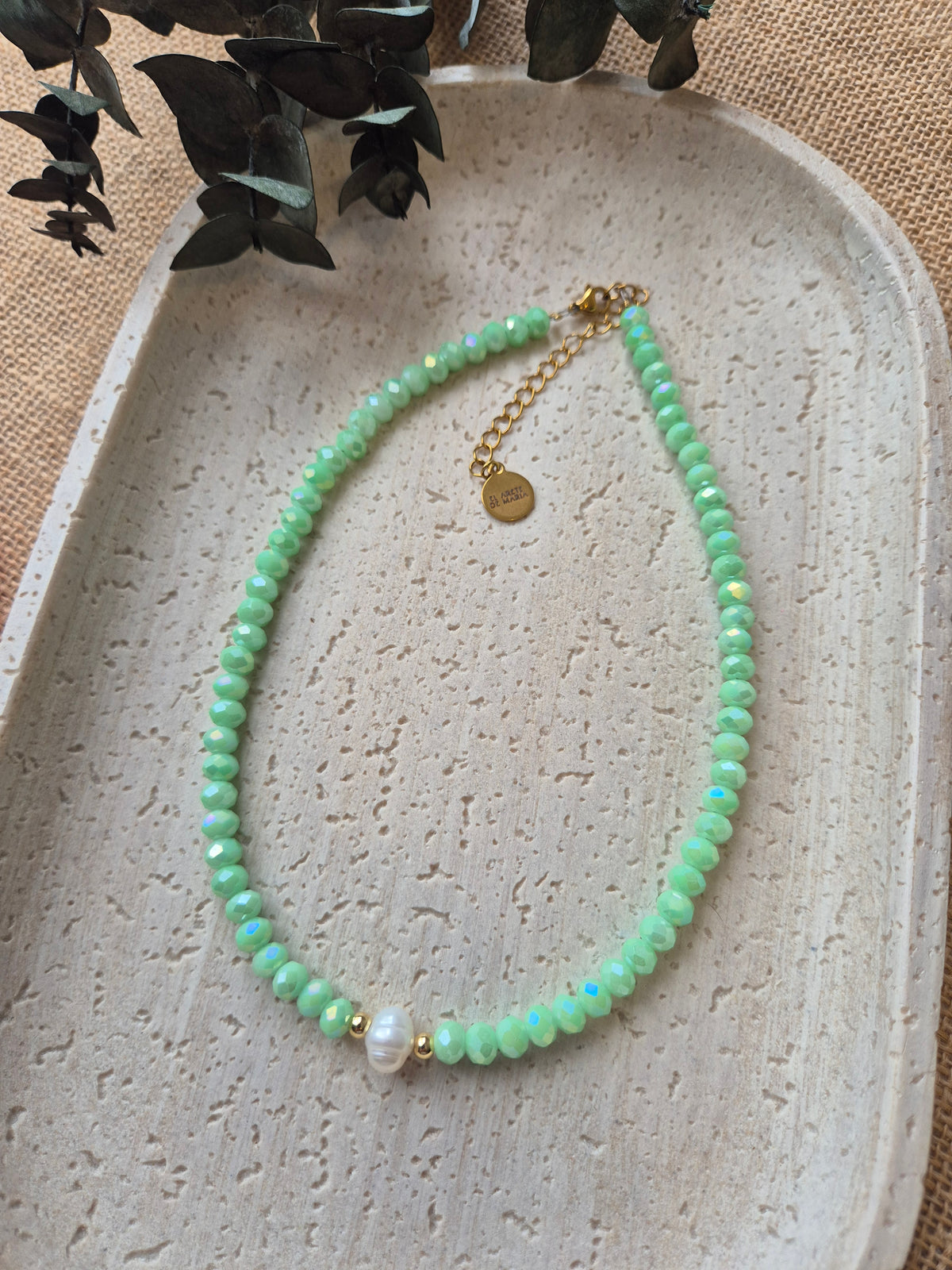 Choker verde pastel
